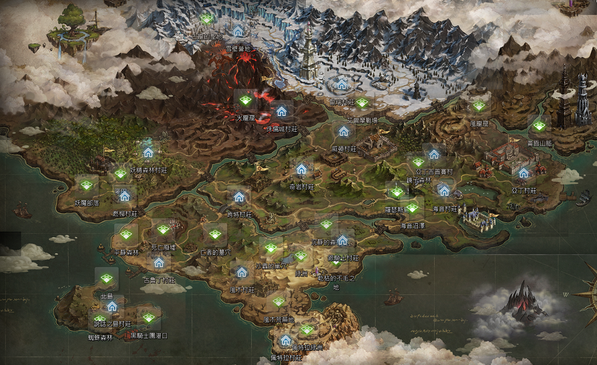天堂M 大尾天堂M私服 亞丁大陸地圖畫面