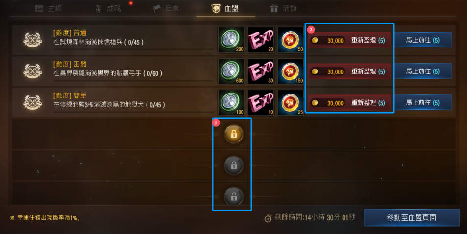 天堂M私服 大尾天堂M私服 血盟視窗內的血盟任務